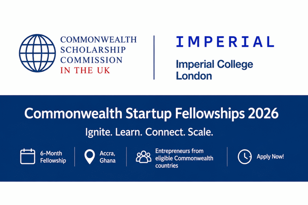 Call For Applications: Commonwealth Startup Fellowship 2026/2027(Fully – Call For Applications: Commonwealth Startup Fellowship 2026/2027(Fully –